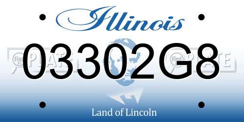 03302G8 Illinois License Plate