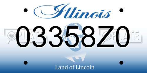 03358Z0 Illinois License Plate