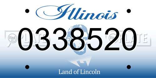 0338520 Illinois License Plate