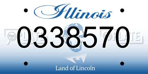 0338570 Illinois License Plate