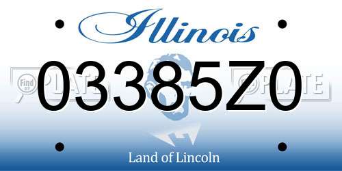 03385Z0 Illinois License Plate