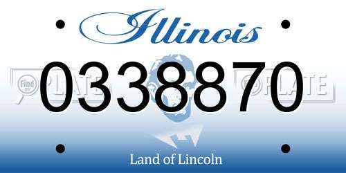 0338870 Illinois License Plate