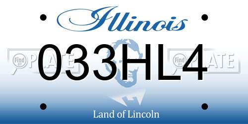 033HL4 Illinois License Plate