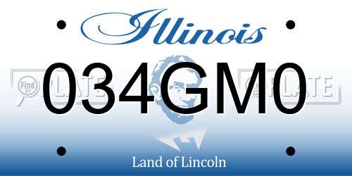 034GM0 Illinois License Plate