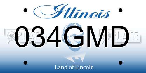 034GMD Illinois License Plate