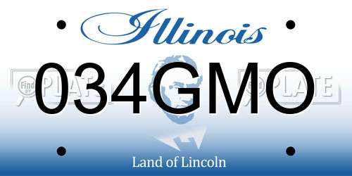 034GMO Illinois License Plate
