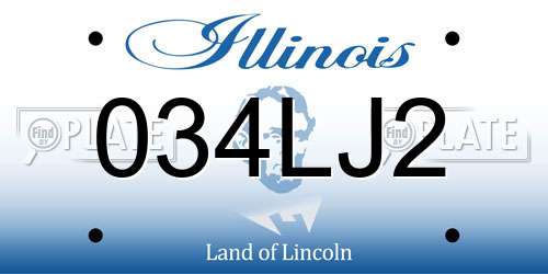 034LJ2 Illinois License Plate