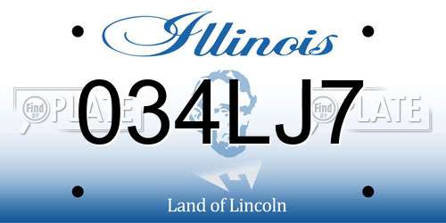 034LJ7 Illinois License Plate