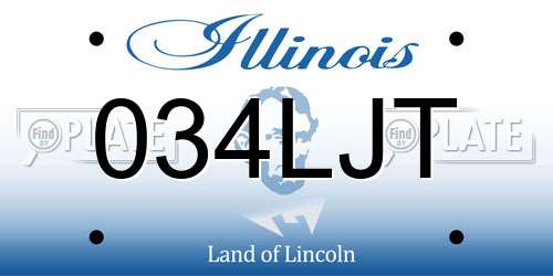 034LJT Illinois License Plate