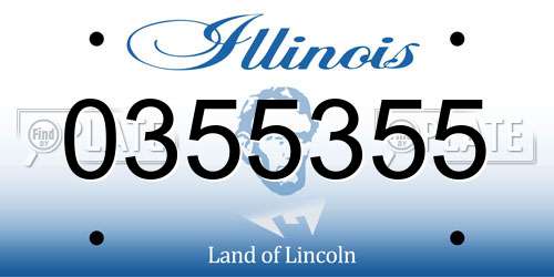 0355355 Illinois License Plate