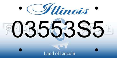 03553S5 Illinois License Plate