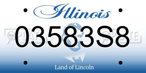 03583S8 Illinois License Plate