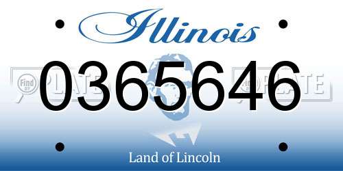 0365646 Illinois License Plate