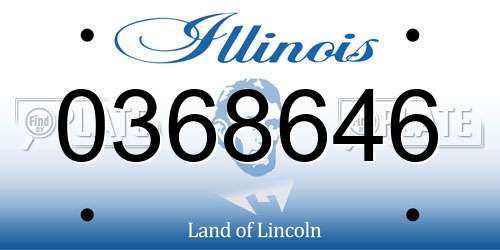 0368646 Illinois License Plate