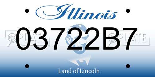 03722B7 Illinois License Plate