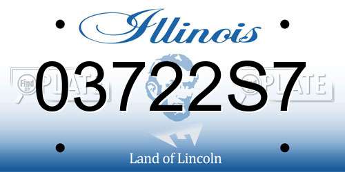03722S7 Illinois License Plate