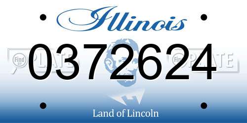 0372624 Illinois License Plate
