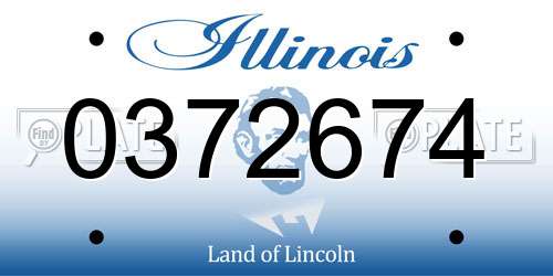 0372674 Illinois License Plate