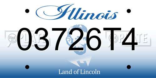 03726T4 Illinois License Plate
