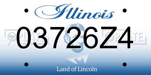 03726Z4 Illinois License Plate