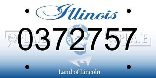 0372757 Illinois License Plate