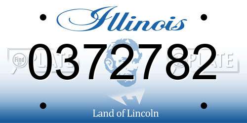 0372782 Illinois License Plate