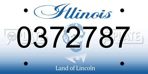 0372787 Illinois License Plate