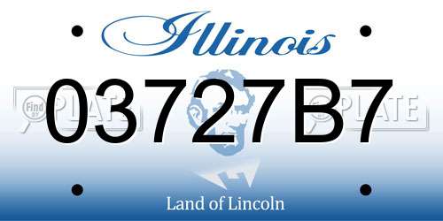 03727B7 Illinois License Plate