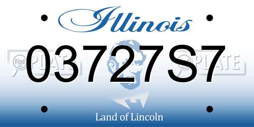 03727S7 Illinois License Plate