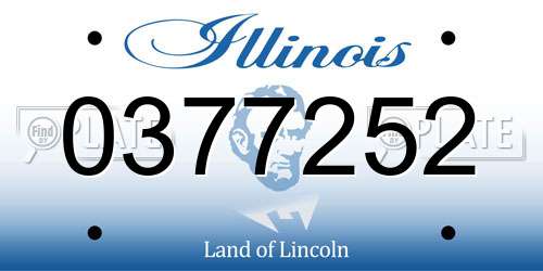0377252 Illinois License Plate