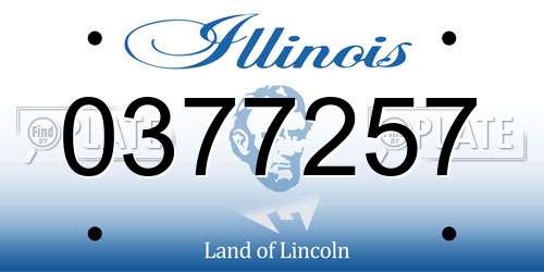 0377257 Illinois License Plate