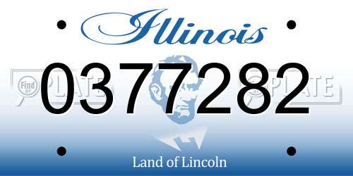 0377282 Illinois License Plate