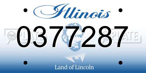 0377287 Illinois License Plate