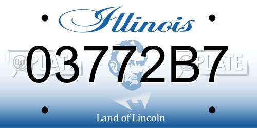 03772B7 Illinois License Plate