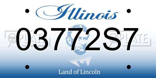 03772S7 Illinois License Plate