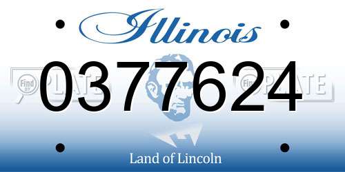 0377624 Illinois License Plate