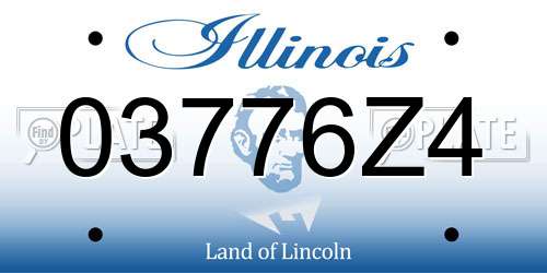 03776Z4 Illinois License Plate