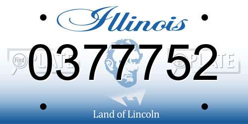 0377752 Illinois License Plate