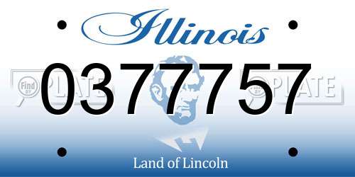 0377757 Illinois License Plate