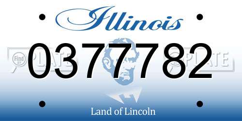 0377782 Illinois License Plate