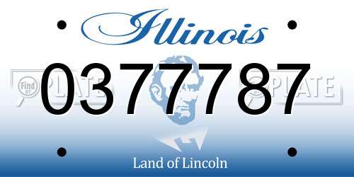 0377787 Illinois License Plate