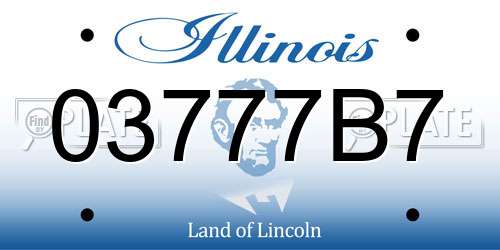 03777B7 Illinois License Plate
