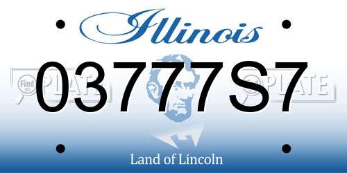 03777S7 Illinois License Plate