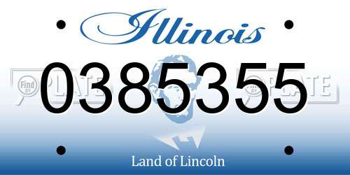 0385355 Illinois License Plate