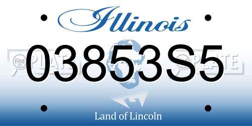 03853S5 Illinois License Plate