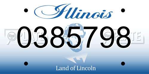 0385798 Illinois License Plate