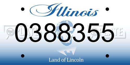 0388355 Illinois License Plate