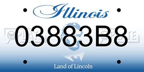03883B8 Illinois License Plate