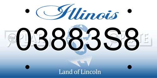 03883S8 Illinois License Plate