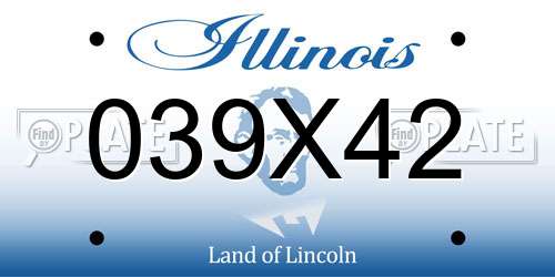 039X42 Illinois License Plate